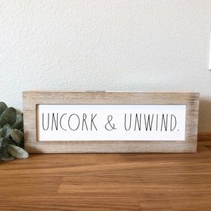 Rae Dunn UNCORK & UNWIND decor sign